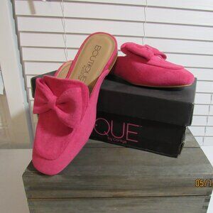 Pink Suede Mules - Size 7
